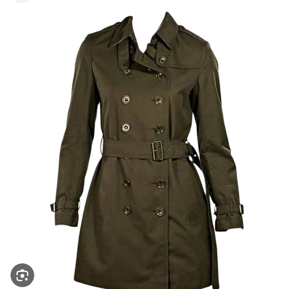 Burberry Brit Trench Coat Classic Olive Green.
